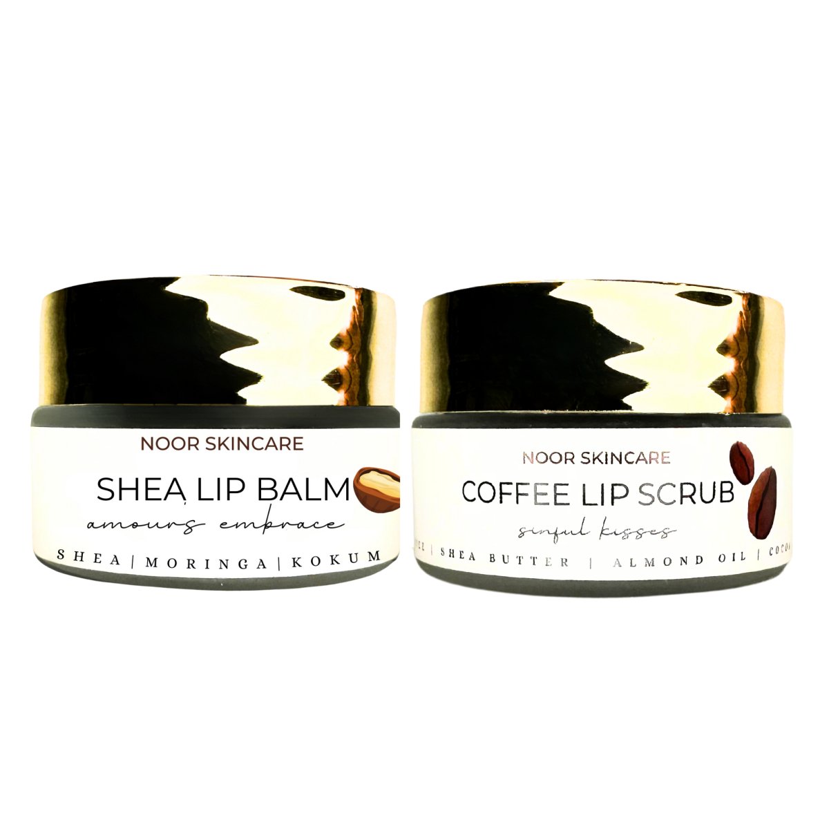 Best Selling Lip Combo - Shea Lip Balm + Coffe Lip Scrub (5gm each) - Noor Skincare