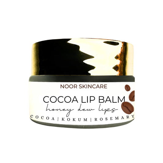Noor Skincare Cocoa Organic Lip Balm - with Natural SPF, Long Lasting Moisturisation, Heals Dry & Chapped Lips, Lip Care, Lip Gloss for Girls, Women and Men