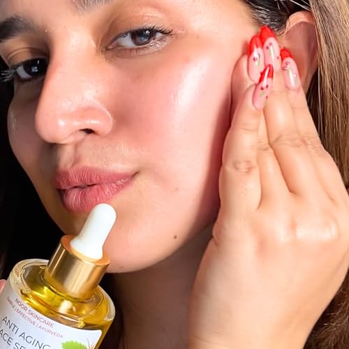 Noor Skincare Anti Aging Face Oil for Glowing Skin, Night Serum, Facial Oil for Dry & Oily Skin, Gua Sha Massage, Skin Tightening & Hydrating, Simple Serum for Women/Men