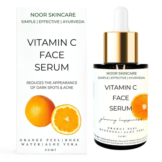 Noor Skincare Vitamin C Face Serum for Glowing Skin, Dark Spot Correcting Glow Serum, Dry and Oily Skin, Pore Minimizing, for Acne and Dark Spots, Women/Men - Noor Skincare